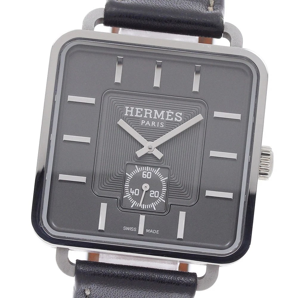 HERMES CARRE SMALL SECONDS GRAY DIAL AUTOMATIC WATCH (1 of 4)