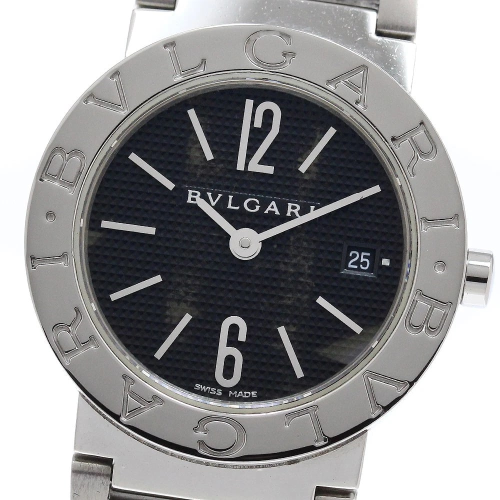 BVLGARI BVLGARIBVLGARI DATE BLACK DIAL QUARTZ WATCH: BVLGARI BVLGARIBVLGARI Date Black Dial Quartz Watch Brand: BVLGARI Type/Style: Wristwatch Material: Band Material Stainless Steel, Case Material Stainless Steel Color: Dial Color black Size: Case