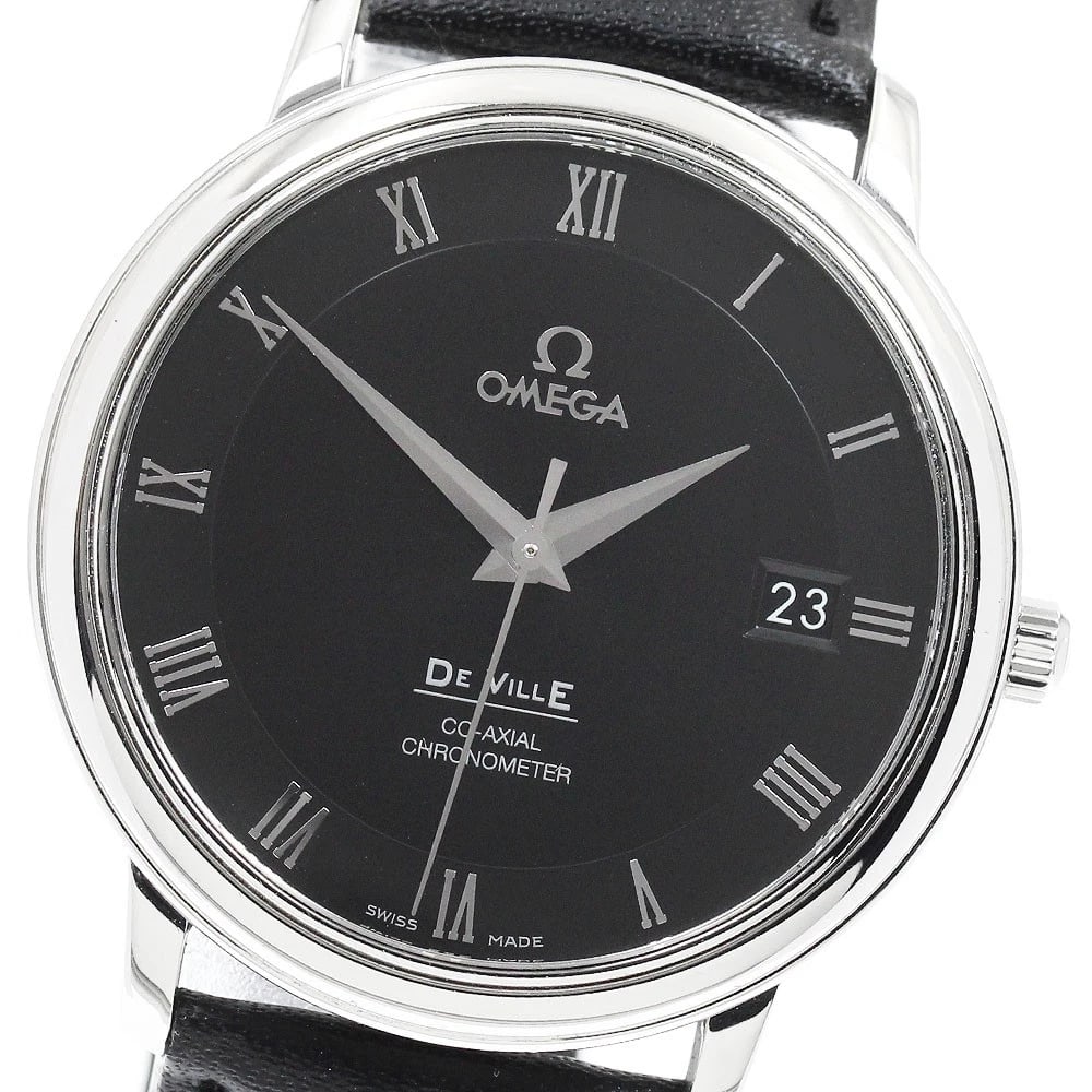 OMEGA DE VILLE PRESTIGE COAXIAL AUTOMATIC WATCH: OMEGA De Ville Prestige Coaxial Automatic Watch Brand: OMEGA Type/Style: Wristwatch Material: Band Material leather, Case Material Stainless Steel Color: Dial Color black Size: Case Size About36mm