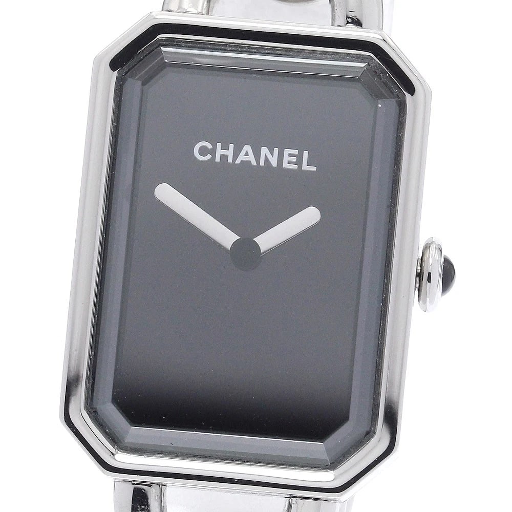 CHANEL PREMIERE BLACK DIAL QUARTZ WATCH: CHANEL Premiere black Dial Quartz Watch Brand: CHANEL Type/Style: Wristwatch Material: Band Material Stainless Steel, Case Material Stainless Steel Color: Dial Color black Size: Case Size About20mm (0