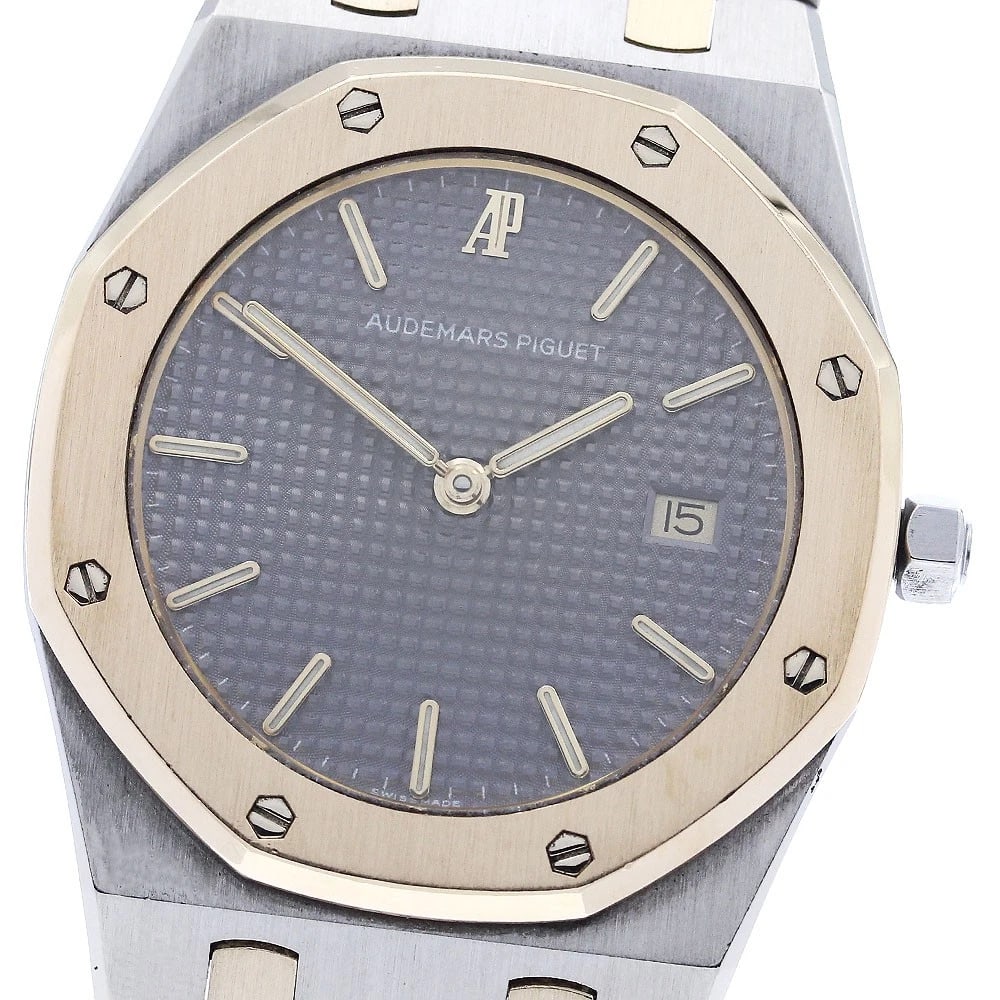 AUDEMARS PIGUET ROYAL OAK TONE DATE GRAY DIAL QUARTZ WATCH: AUDEMARS PIGUET Royal oak tone date gray Dial Quartz Watch Brand: AUDEMARS PIGUET Type/Style: Wristwatch Material: Band Material Stainless Steel/YG, Case Material Stainless Steel/YG Color: Dial Color