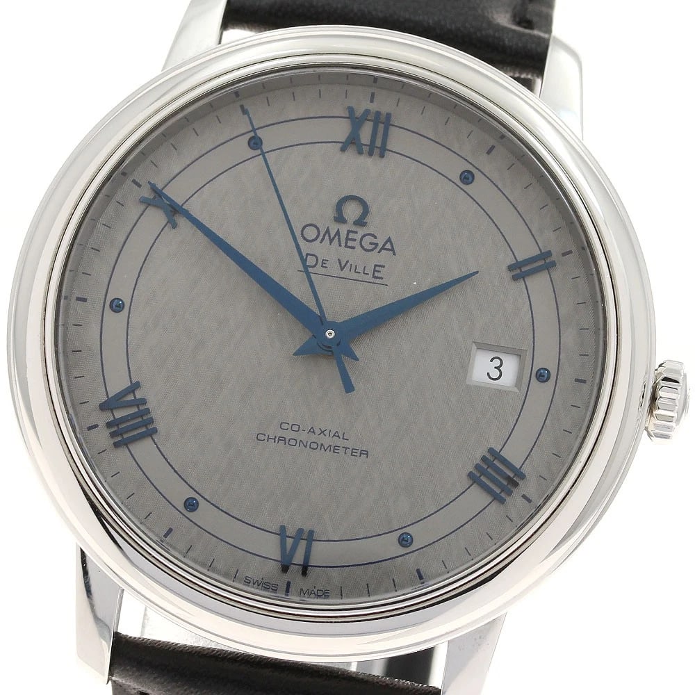 OMEGA DE VILLE PRESTIGE COAXIAL CHRONOMETER WATCH: OMEGA De Ville Prestige Coaxial chronometer Watch Brand: OMEGA Type/Style: Wristwatch Material: Band Material leather, Case Material Stainless Steel Color: Dial Color gray Size: Case Size About40mm (1