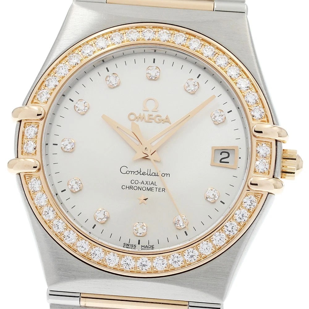 OMEGA CONSTELLATION WATCH: OMEGA Constellation Watch Brand: OMEGA Type/Style: Wristwatch Material: Band Material Stainless Steel/RG, Case Material Stainless Steel/RG Color: Dial Color Silver Size: Case Size About35mm (1.4inch) 