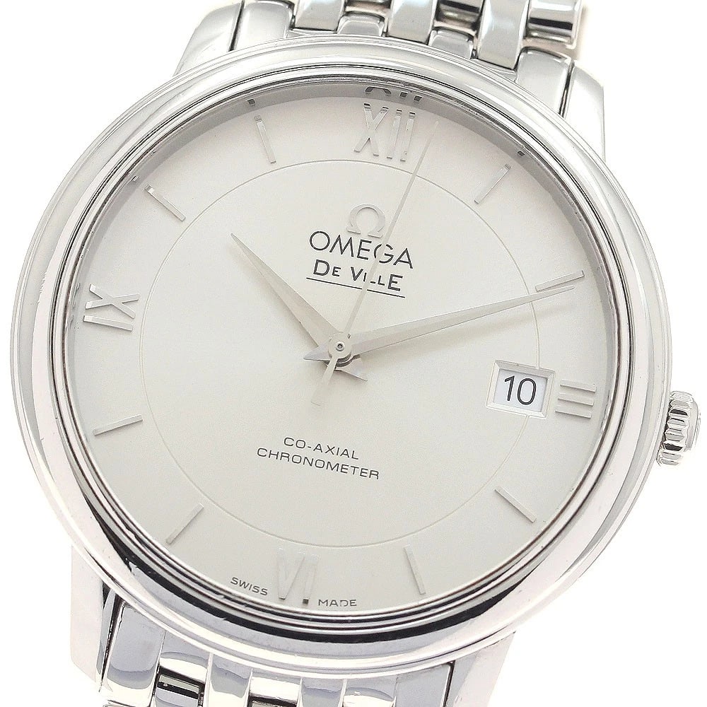 OMEGA DE VILLE PRESTIGE AUTOMATIC WATCH: OMEGA De Ville Prestige Automatic Watch Brand: OMEGA Type/Style: Wristwatch Material: Band Material Stainless Steel, Case Material Stainless Steel Color: Dial Color Silver Size: Case Size About37mm (1