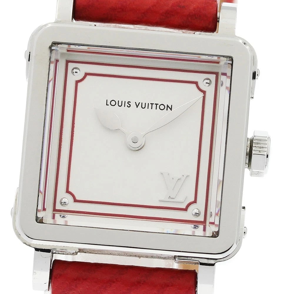 LOUIS VUITTON AMPLEE PM SILVER DIAL QUARTZ WATCH: LOUIS VUITTON Amplee PM Silver Dial Quartz Watch Brand: LOUIS VUITTON Type/Style: Wristwatch Material: Band Material leather, Case Material Stainless Steel Color: Dial Color Silver Size: Case Size