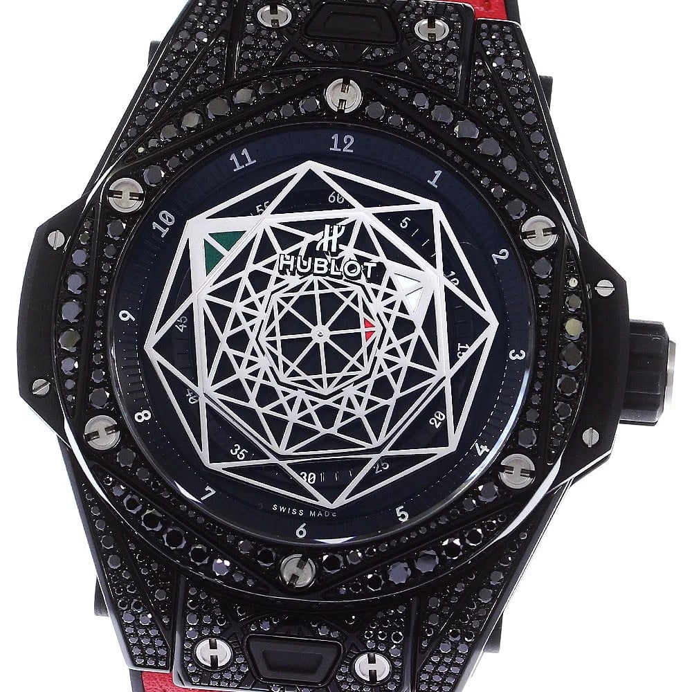 HUBLOT BIG BANG UNICO SANG BLEU AUTOMATIC WATCH: HUBLOT Big Bang Unico Sang Bleu Automatic Watch Brand: HUBLOT Type/Style: Wristwatch Material: Band Material Leather / Rubber, Case Material Titanium / ceramic Color: Dial Color black Size: About