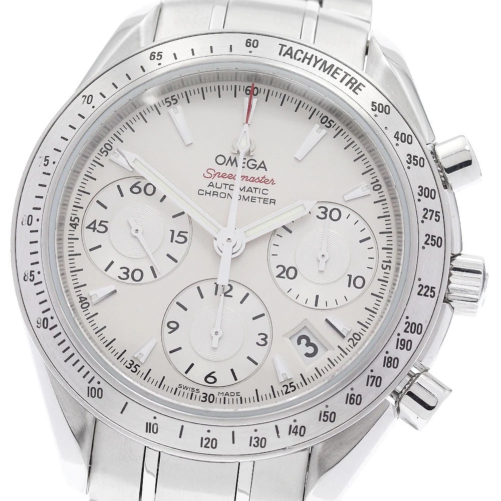OMEGA SPEEDMASTER CHRONOGRAPH AUTOMATIC WATCH: OMEGA Speedmaster Chronograph Automatic Watch Brand: OMEGA Type/Style: Wristwatch Material: Band Material Stainless Steel, Case Material Stainless Steel Color: Dial Color Silver Size: About 40mm (1.6i