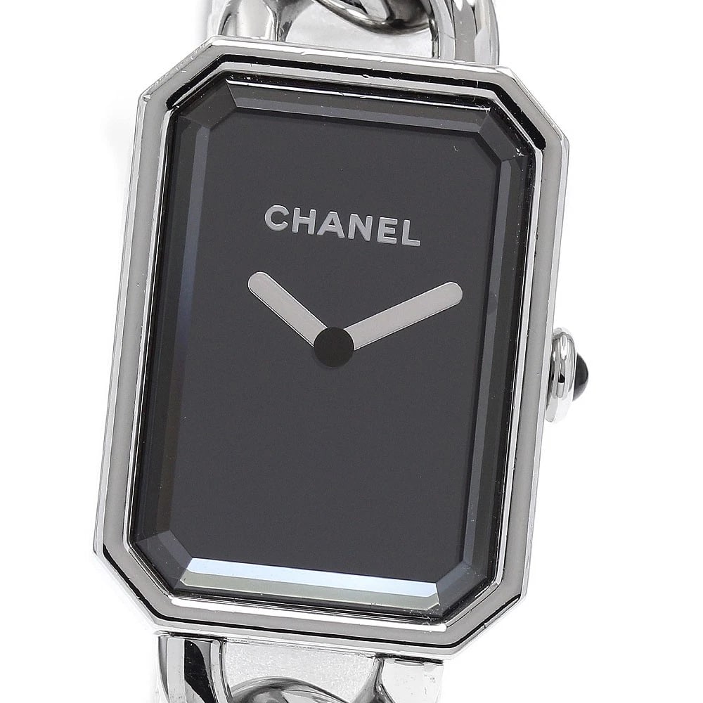 CHANEL PREMIERE BLACK DIAL QUARTZ WATCH: CHANEL Premiere black Dial Quartz Watch Brand: CHANEL Type/Style: Wristwatch Material: Band Material Stainless Steel, Case Material Stainless Steel Color: Dial Color black Size: About 20mm (0.8inch)