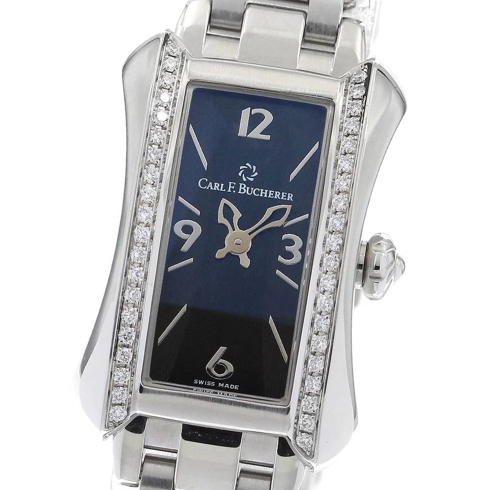 CARL F.BUCHERER ALACLEA DIAMOND BEZEL BLACK DIAL WATCH (1 of 2)