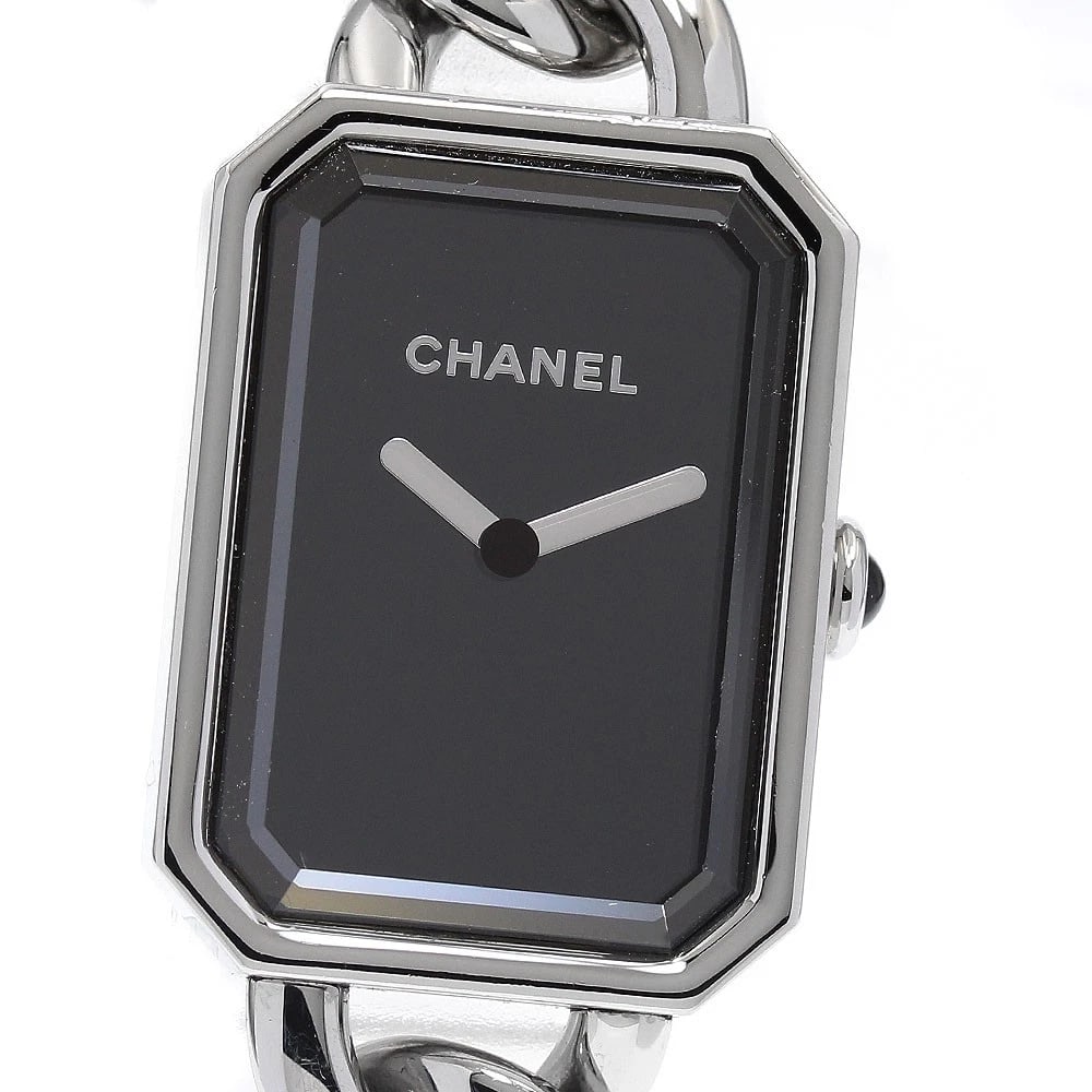 CHANEL PREMIERE BLACK DIAL QUARTZ WATCH: CHANEL Premiere black Dial Quartz Watch Brand: CHANEL Type/Style: Wristwatch Material: Band Material Stainless Steel, Case Material Stainless Steel Color: Dial Color black Size: Case Size About20mm (0