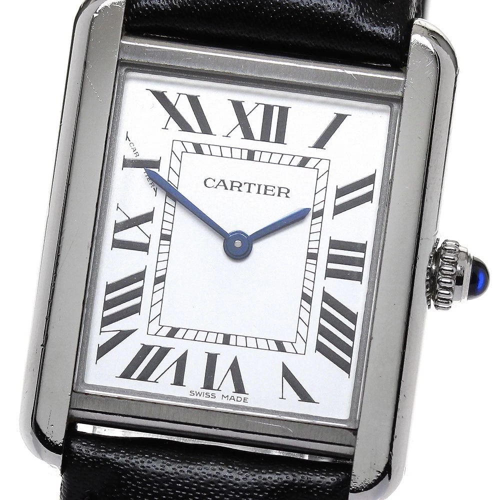 CARTIER TANK SOLO SM SILVER DIAL QUARTZ WATCH: CARTIER Tank solo SM Silver Dial Quartz Watch Brand: CARTIER Type/Style: Wristwatch Material: Band Material leather, Case Material Stainless Steel Color: Dial Color Silver Size: Case Size About24mm
