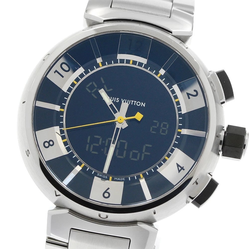 LOUIS VUITTON TAMBOUR BLACK / SILVER DIAL QUARTZ WATCH: LOUIS VUITTON Tambour Black / Silver Dial Quartz Watch Brand: LOUIS VUITTON Type/Style: Wristwatch Material: Band Material Stainless Steel, Case Material Stainless Steel Color: Dial Color Black / Silv