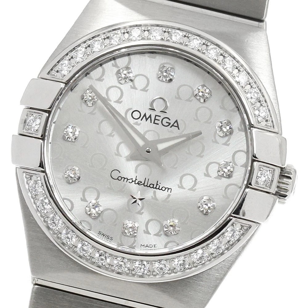 OMEGA CONSTELLATION DIAMOND BEZEL QUARTZ WATCH: OMEGA Constellation Diamond bezel Quartz Watch Brand: OMEGA Type/Style: Wristwatch Material: Band Material Stainless Steel, Case Material Stainless Steel Color: Dial Color Silver Size: Case Size About