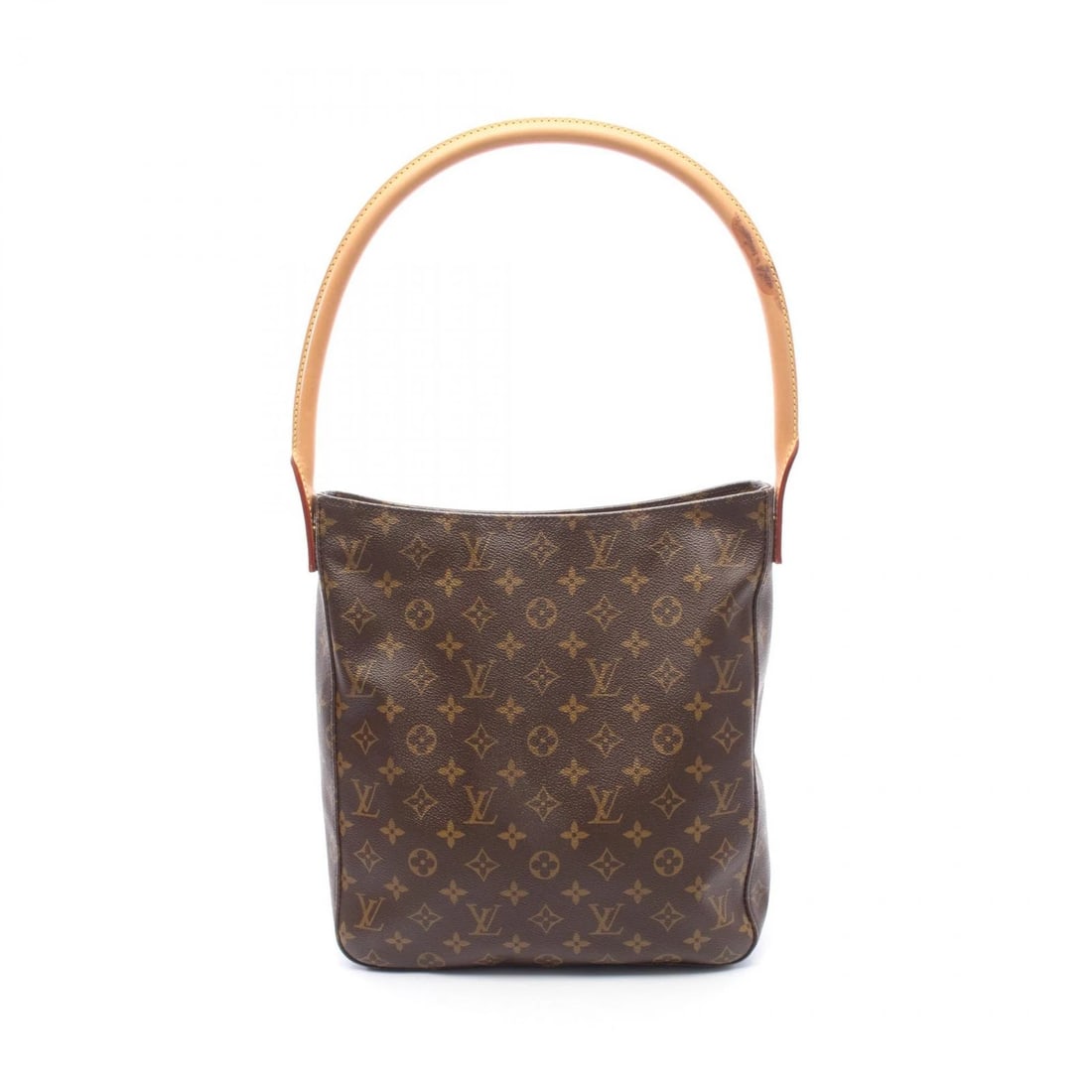 LOUIS VUITTON LOOPING GM SHOULDER BAG: LOUIS VUITTON Looping GM Shoulder Bag Brand: LOUIS VUITTON Type/Style: Shoulder Bag Material: Exterior Material Monogram and PVC coated canvas and leather Color: Exterior Color Brown ish colors Size: 