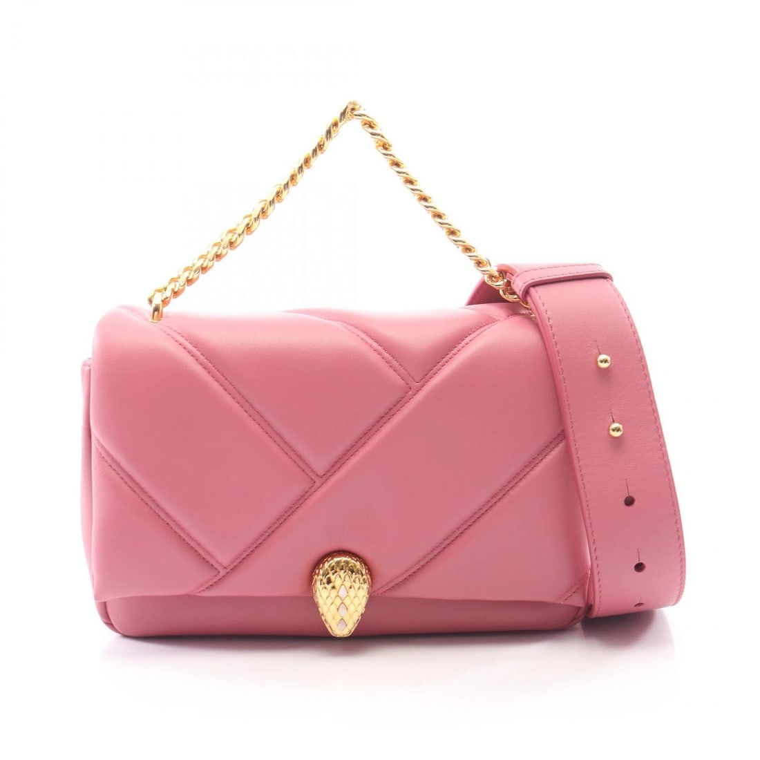 BVLGARI SERPENTI CABOCHON CHAIN CROSSBODY HANDBAG: BVLGARI Serpenti Cabochon Chain Crossbody Handbag Brand: BVLGARI Type/Style: Handbag Material: Exterior Material leather Color: Exterior Color Pink?ish colors Size: H:15cm x W:22cm x D:7cm (H:5.9" x W