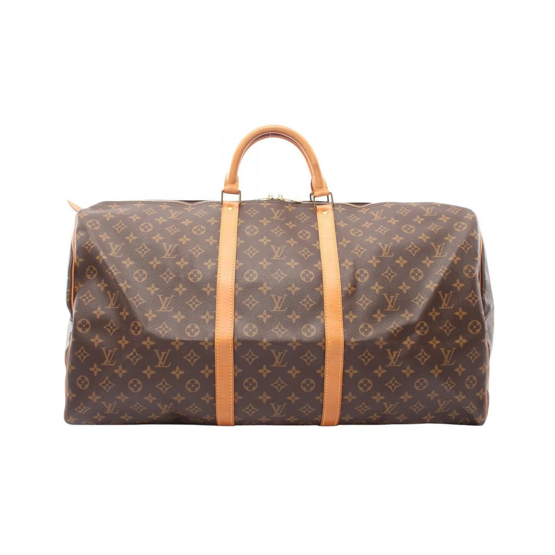 LOUIS VUITTON KEEPALL 60 TRAVEL HAND BAG: LOUIS VUITTON Keepall 60 travel hand bag Brand: LOUIS VUITTON Type/Style: Boston bag Material: Exterior Material Monogram and PVC coated canvas and leather Color: Exterior Color Brown?ish colors Size: