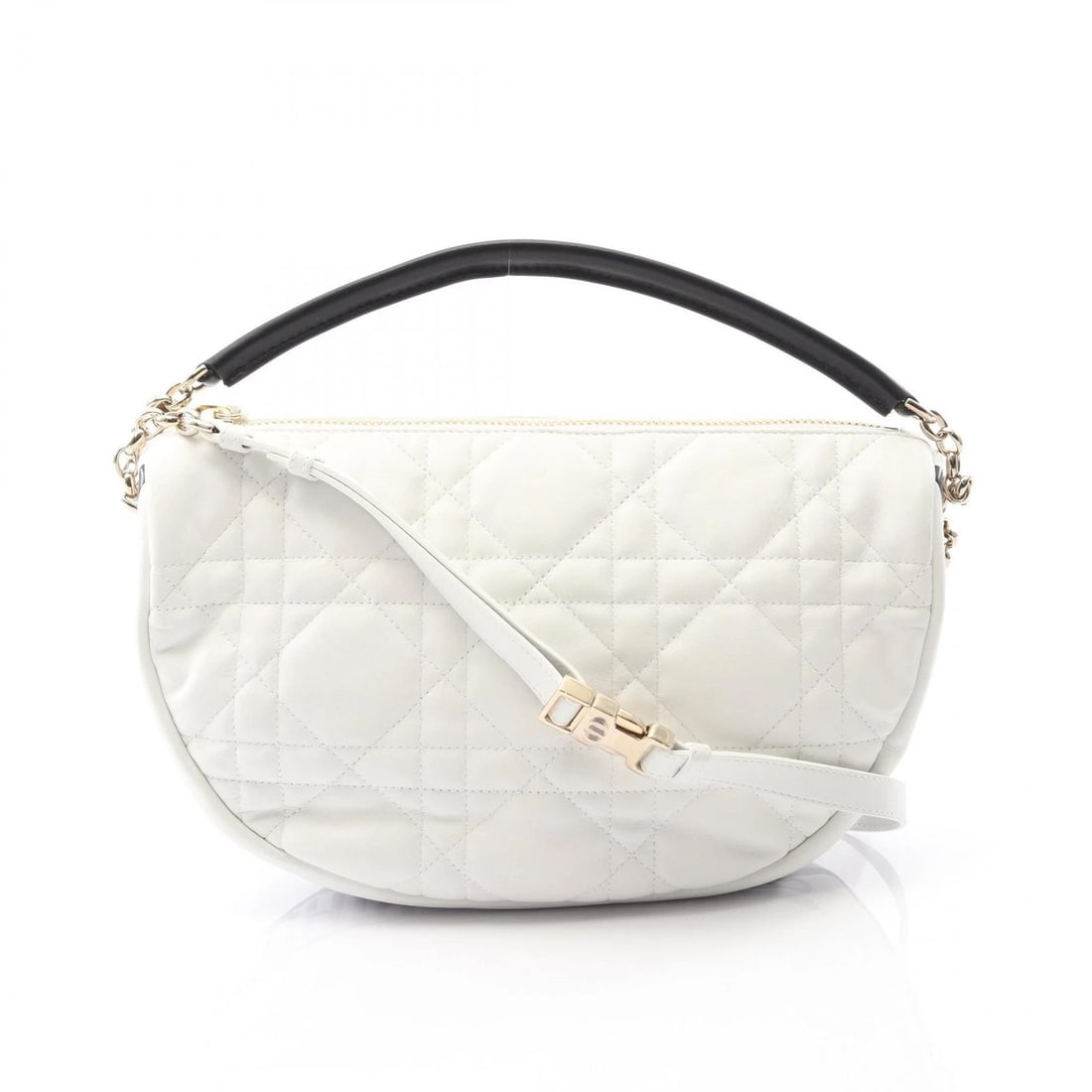 DIOR VIBE MEDIUM HOBO CANNAGE SHOULDER HANDBAG: Dior VIBE Medium Hobo Cannage Shoulder Handbag Brand: Dior Type/Style: Handbag Material: Exterior Material leather Color: Exterior Color White?ish colors and Black?ish colors Size: H:18cm x W:28cm x D