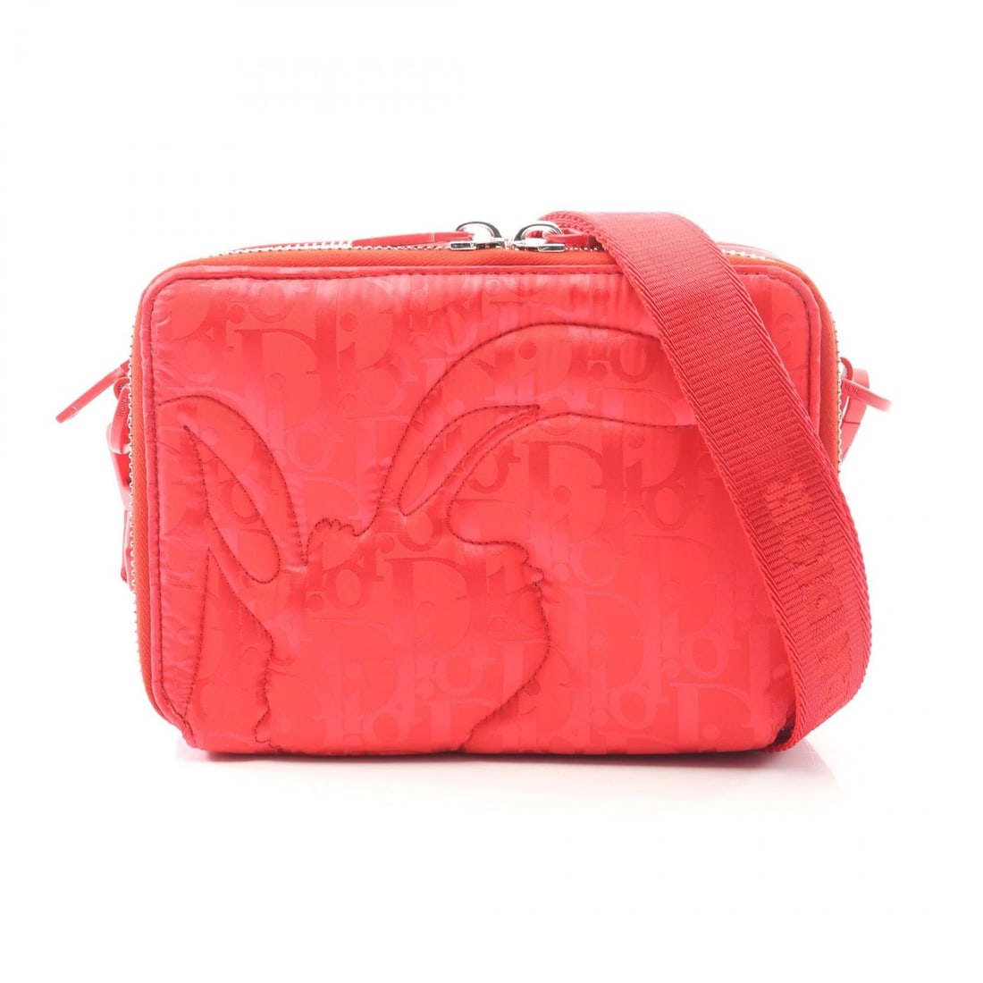 CHRISTIAN DIOR ERL MIRAGE SHOULDER CROSSBODY BAG: Christian Dior ERL Mirage Shoulder Crossbody Bag Brand: Dior Type/Style: Shoulder Bag Material: Exterior Material Nylon and leather Color: Exterior Color Red?ish colors Size: H:13cm x W:17cm (H:5.1" x