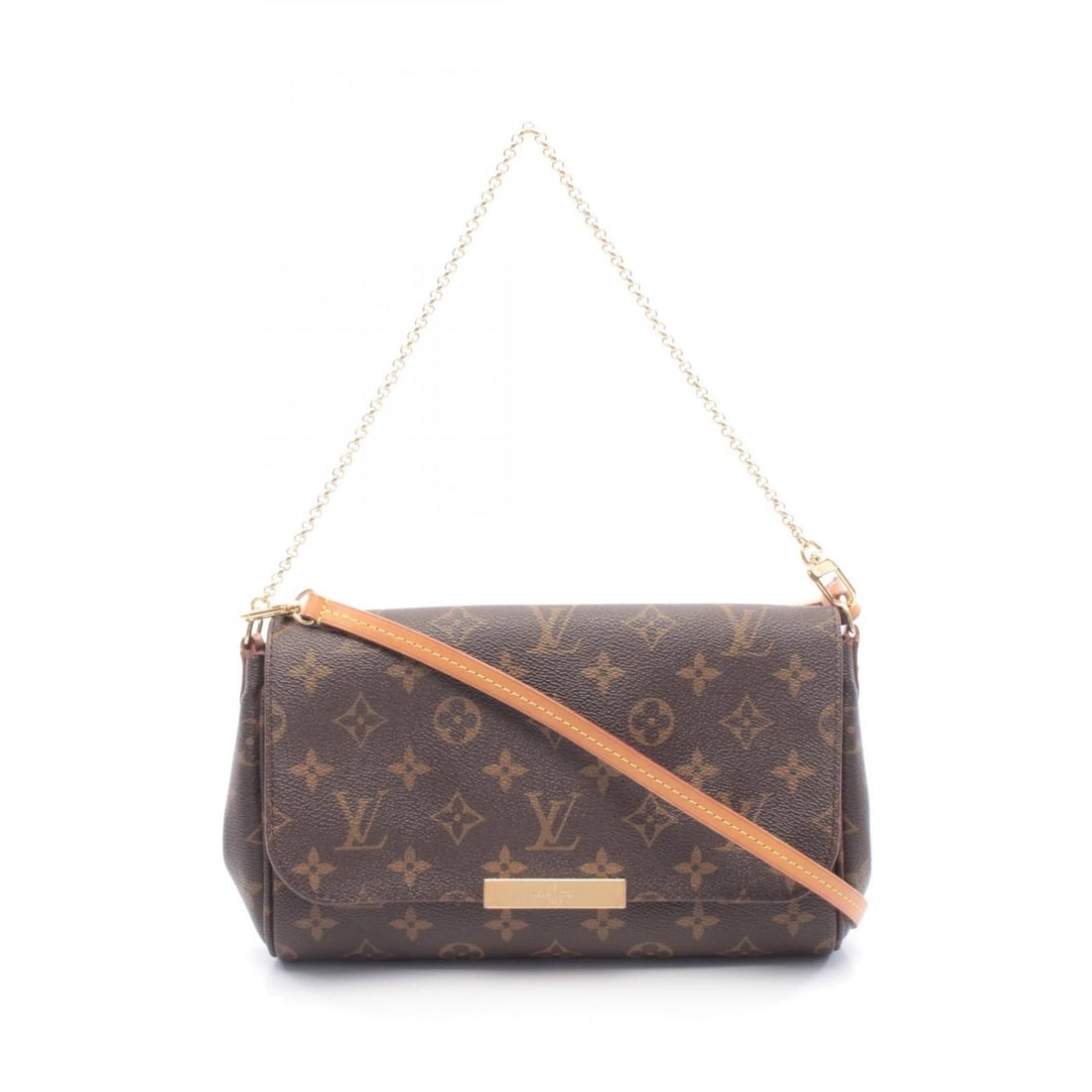 LOUIS VUITTON FAVORITE MM CHAIN SHOUDLER CROSSBODY HANDBAG: LOUIS VUITTON Favorite MM Chain Shoudler Crossbody Handbag Brand: LOUIS VUITTON Type/Style: Handbag Material: Exterior Material Monogram and PVC coated canvas and leather Color: Exterior Color Brown?i