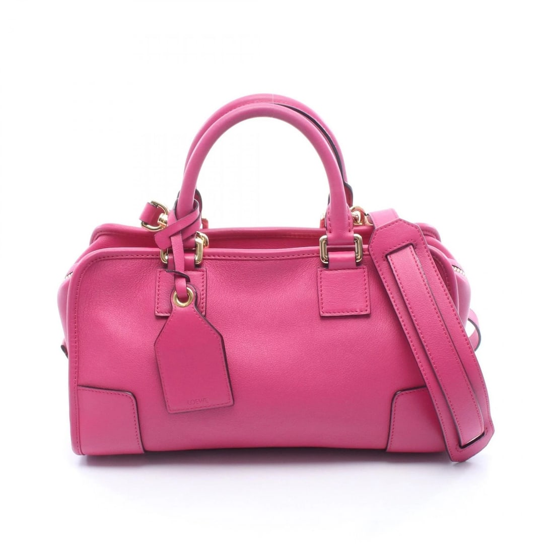 LOEWE AMAZONA 28 SHOULDER CROSSBODY HANDBAG LEATHER PINK: LOEWE Amazona 28 Shoulder crossbody Handbag leather Pink Brand: LOEWE Type/Style: Handbag Material: Exterior Material leather Color: Exterior Color Pink?ish colors Size: H:16cm x W:29cm x D:12cm (H:6.