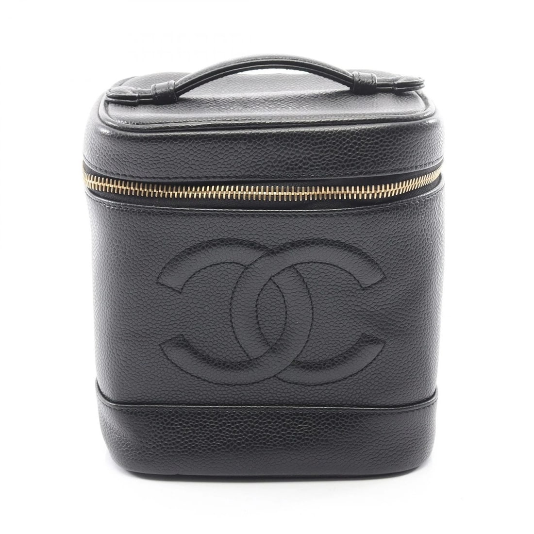 CHANEL COCO MARK VANITY HANDBAG GRAINED CALF LEATHER: CHANEL COCO Mark Vanity Handbag Grained calf leather Brand: CHANEL Type/Style: Handbag Material: Exterior Material leather and grained calf leather Color: Exterior Color Black?ish colors Size: H:17cm 