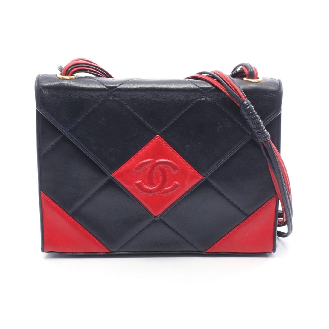 CHANEL COCO MARK SHOULDER CROSSBODY BAG LEATHER NAVY: CHANEL COCO Mark Shoulder Crossbody Bag leather Navy Brand: CHANEL Type/Style: Shoulder Bag Material: Exterior Material leather Color: Exterior Color Navy?ish colors and Red?ish colors Size: H:17cm x 