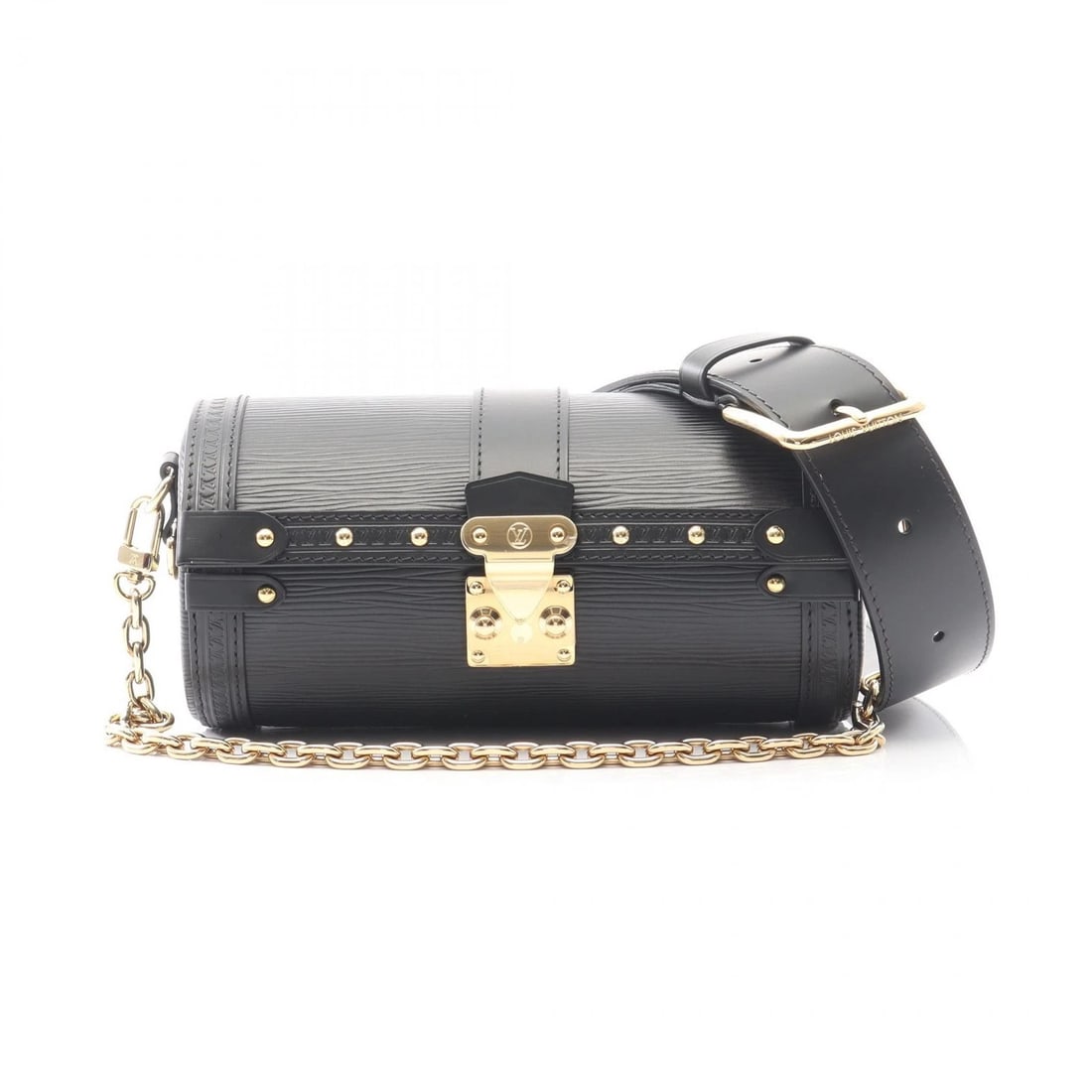 LOUIS VUITTON PAPILLON TRUNK SHOULDER CHAIN CROSSBODY BAG: LOUIS VUITTON papillon trunk Shoulder chain crossbody Bag Brand: LOUIS VUITTON Type/Style: Shoulder Bag Material: Exterior Material Epi and leather Color: Exterior Color Black / Black?ish colors Size: