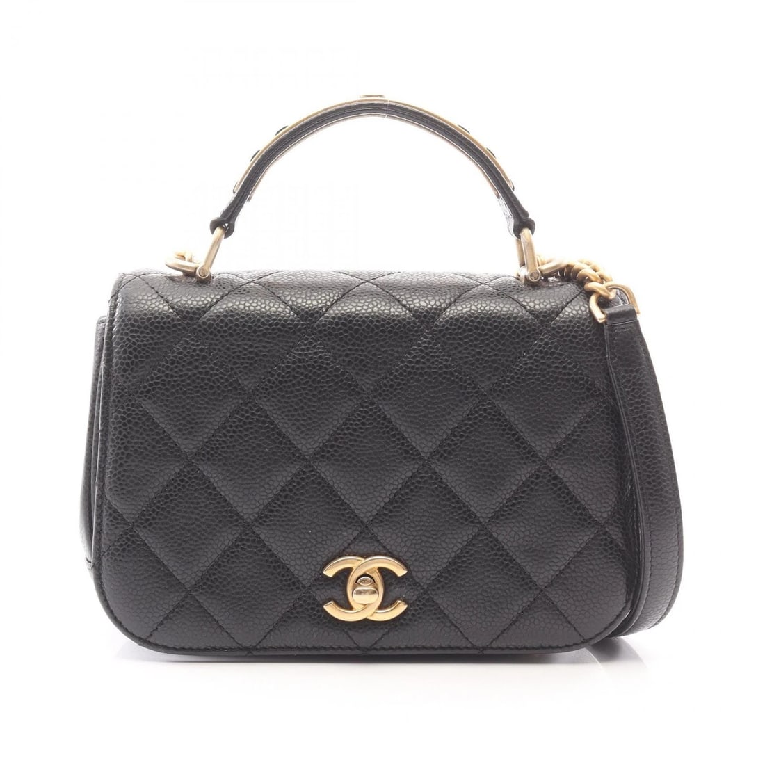 CHANEL TOP HANDLE FLAP CROSSBODY CHAIN SHOULDER BAG: CHANEL Top handle flap crossbody chain Shoulder Bag Brand: CHANEL Type/Style: Shoulder Bag Material: Exterior Material Grained Calfskin leather Color: Exterior Color Black?ish colors Size: H:12cm x W: