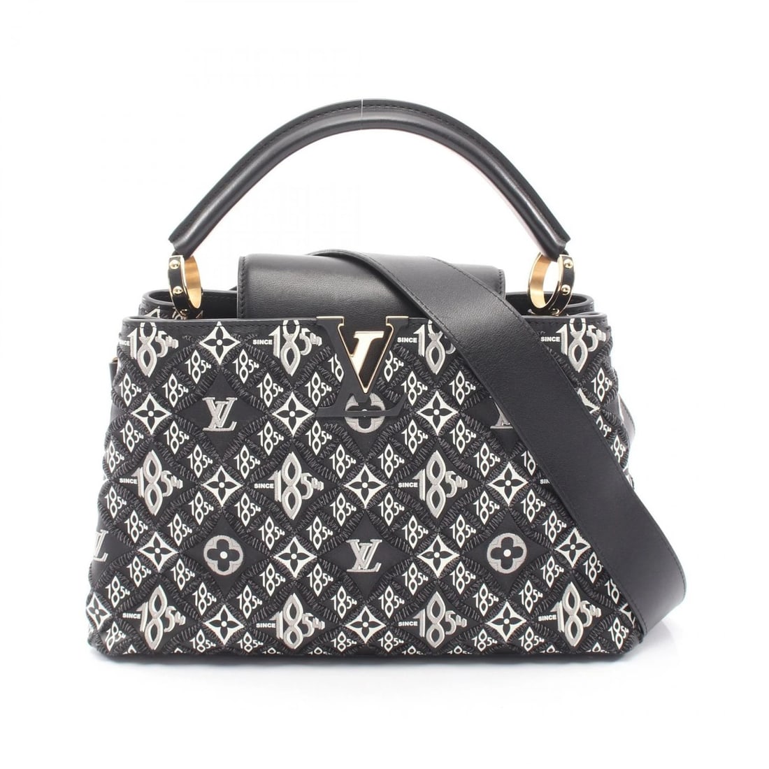 LOUIS VUITTON CAPUCINE MM SINCE1854 SHOULDER HANDBAG: LOUIS VUITTON Capucine MM Since1854 shoulder Handbag Brand: LOUIS VUITTON Type/Style: Handbag Material: Exterior Material leather Color: Exterior Color Black / Black?ish colors Size: H:20cm x W:31cm x