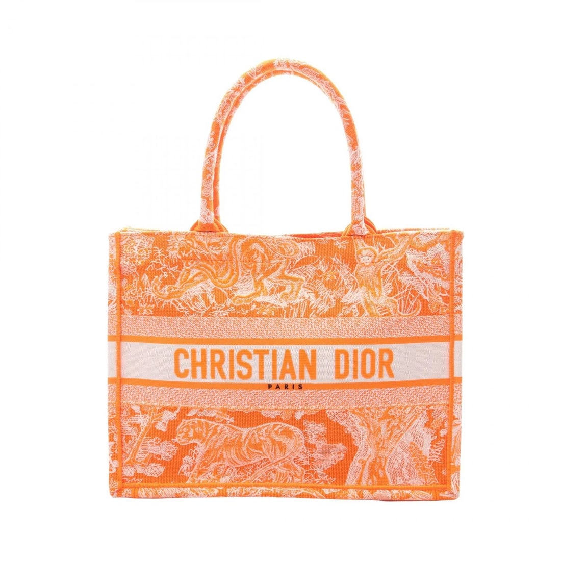 CHRISTIAN DIOR BOOK TOTE MEDIUM HANDBAG CANVAS ORANGE (1 of 3)