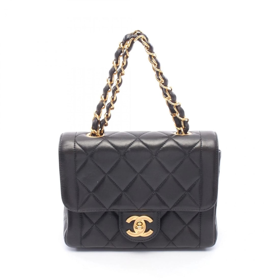 CHANEL MATELASSE MINI CHAIN HANDBAG LAMBSKIN BLACK: CHANEL Matelasse Mini Chain Handbag Lambskin Black Brand: CHANEL Type/Style: Handbag Material: Exterior Material Lambskin (sheep leather) Color: Exterior Color Black?ish colors Size: H:13cm x W:17cm x