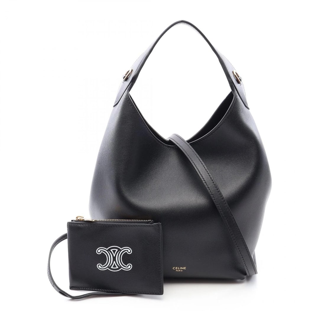 CELINE HOBO TEEN SHOULDER CROSSBODY HANDBAG: CELINE Hobo Teen shoulder crossbody Handbag Brand: CELINE Type/Style: Handbag Material: Exterior Material leather Color: Exterior Color Black?ish colors Size: H:18cm x W:15cm x D:12cm (H:7.1" x W:5.9"
