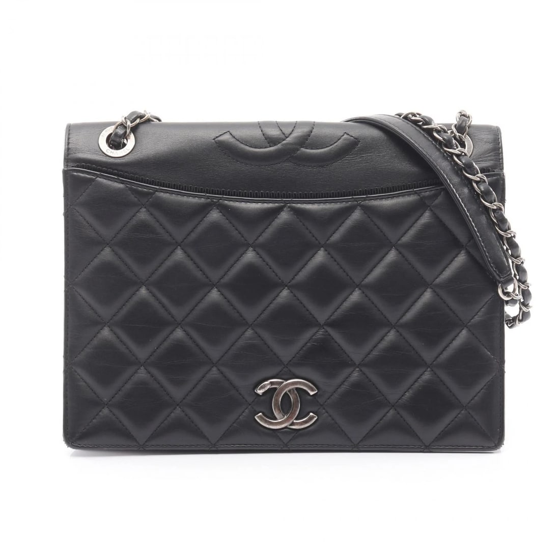 CHANEL MATELASSE MARK SHOULDER HANDBAG LAMB LEATHER (1 of 6)