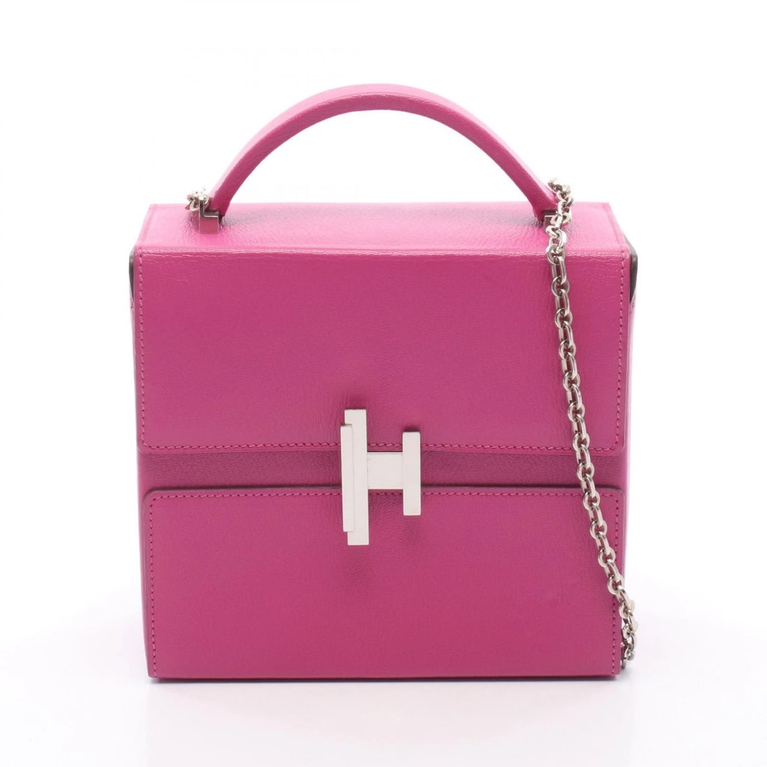 HERMES CINEMATIC CHAIN CROSSBODY SHOULDER BAG: HERMES Cinematic chain crossbody Shoulder Bag Brand: HERMES Type/Style: Shoulder Bag Material: Exterior Material Chevre and leather and Chevre Color: Exterior Color Magnolia / Pink?ish colors Size: H: