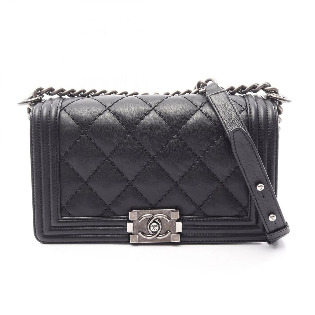 CHANEL BOY CHANEL CHAIN SHOULDER BAG LAMB SHEEP LEATHER BLACK: CHANEL Boy chanel Chain Shoulder Bag Lamb sheep leather Black Brand: CHANEL Type/Style: Shoulder Bag Material: Exterior Material Lambskin (sheep leather) Color: Exterior Color Black?ish colors Size: H