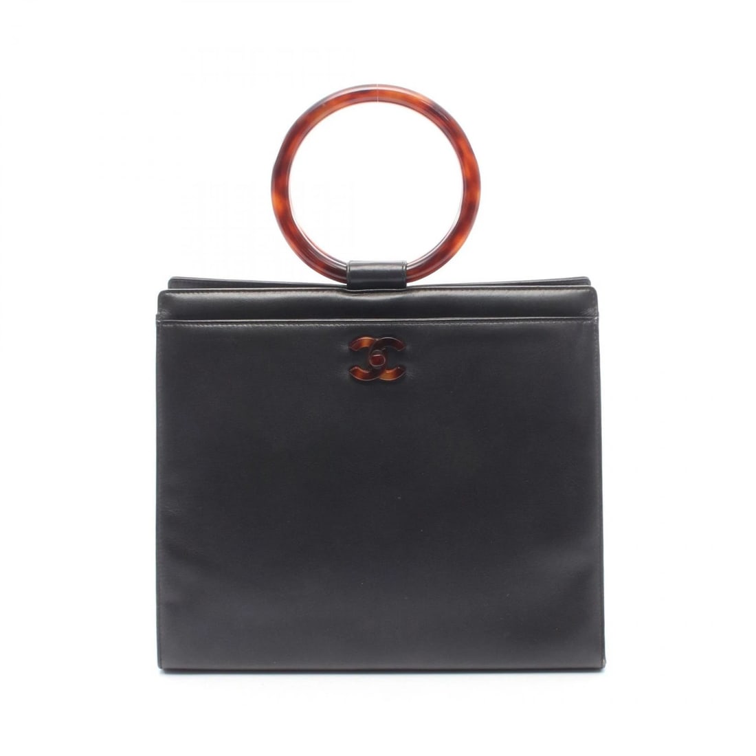 CHANEL LOOP HANDLE TOTE HANDBAG LEATHER BLACK: CHANEL Loop Handle Tote Handbag leather Black Brand: CHANEL Type/Style: Handbag Material: Exterior Material leather Color: Exterior Color Black?ish colors Size: H:24cm x W:28cm x D:10cm (H:9.4" x