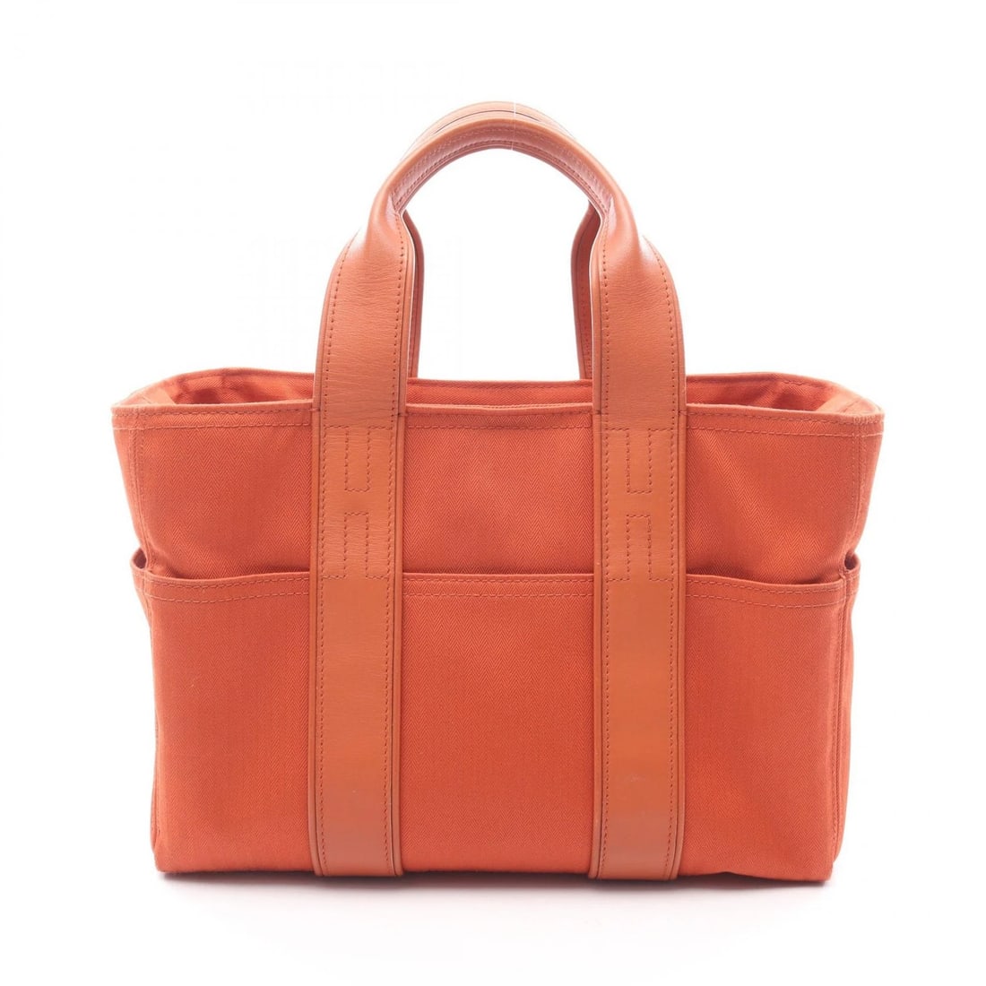 HERMES ACAPULCO PM TOTE HANDBAG ORANGE: HERMES Acapulco PM Tote Handbag Orange Brand: HERMES Type/Style: Tote Bag Material: Exterior Material Toile Chevrons and leather and Toile Chevrons Color: Exterior Color Potiron orange / Brown?ish col