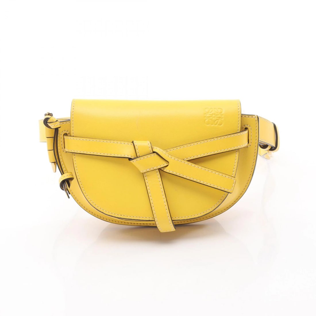 LOEWE GATE DUAL MINI WAIST BUM BELT BAG LEATHER YELLOW: LOEWE gate dual mini Waist bum belt bag leather Yellow Brand: LOEWE Type/Style: Waist bag Body bag Material: Exterior Material leather Color: Exterior Color Yellow?ish colors Size: H:13cm x W:20cm x D