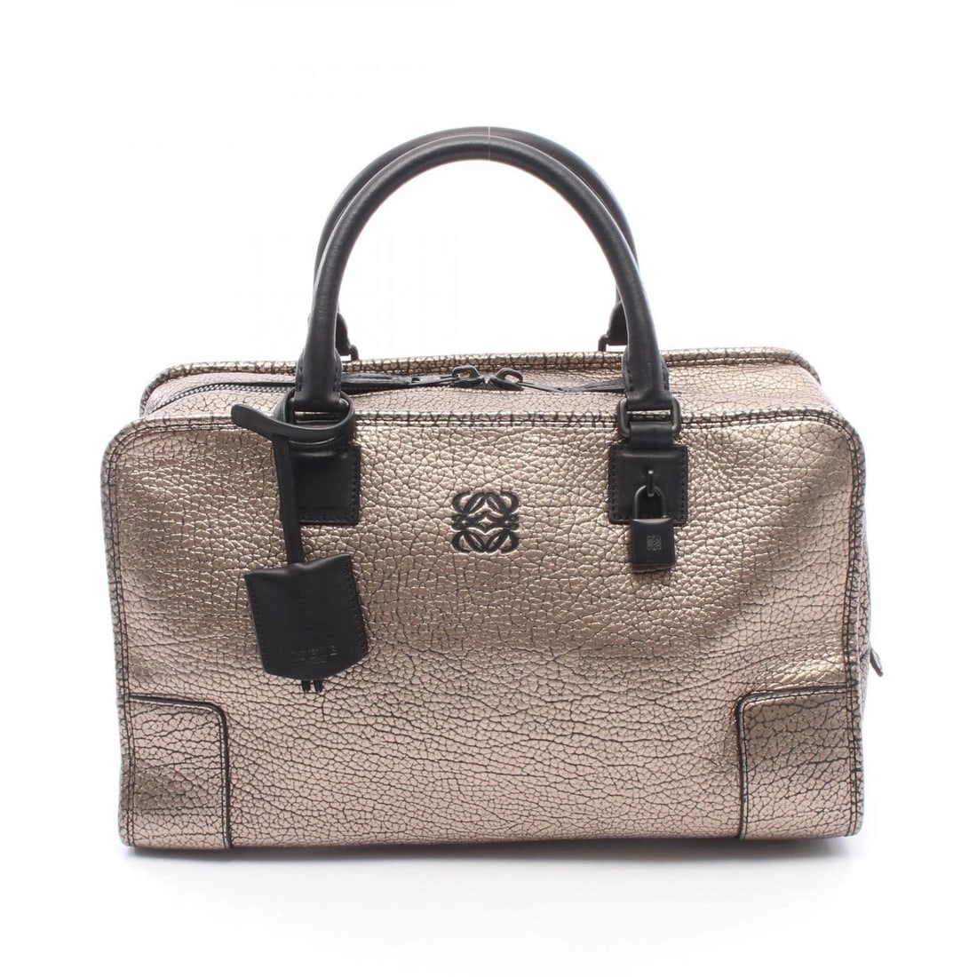 LOEWE AMAZONA 36 METALLIC HANDBAG LEATHER GOLD: LOEWE Amazona 36 Metallic Handbag leather Gold Brand: LOEWE Type/Style: Handbag Material: Exterior Material leather Color: Exterior Color Gold?ish colors Size: H:21cm x W:36cm x D:15cm (H:8.3" x W:14.
