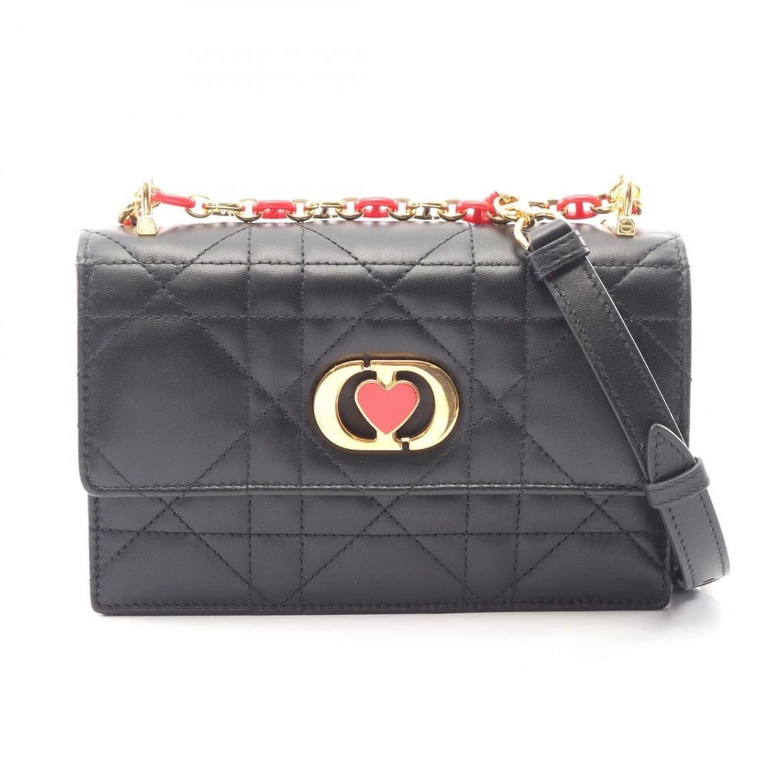 CHRISTIAN DIOR MACRO CANNAGE CHAIN SHOULDER BAG: Christian Dior Macro Cannage chain Shoulder Bag Brand: Dior Type/Style: Shoulder Bag Material: Exterior Material leather Color: Exterior Color Black?ish colors Size: H:11.5cm x W:19cm x D:3/3cm (H:4.5