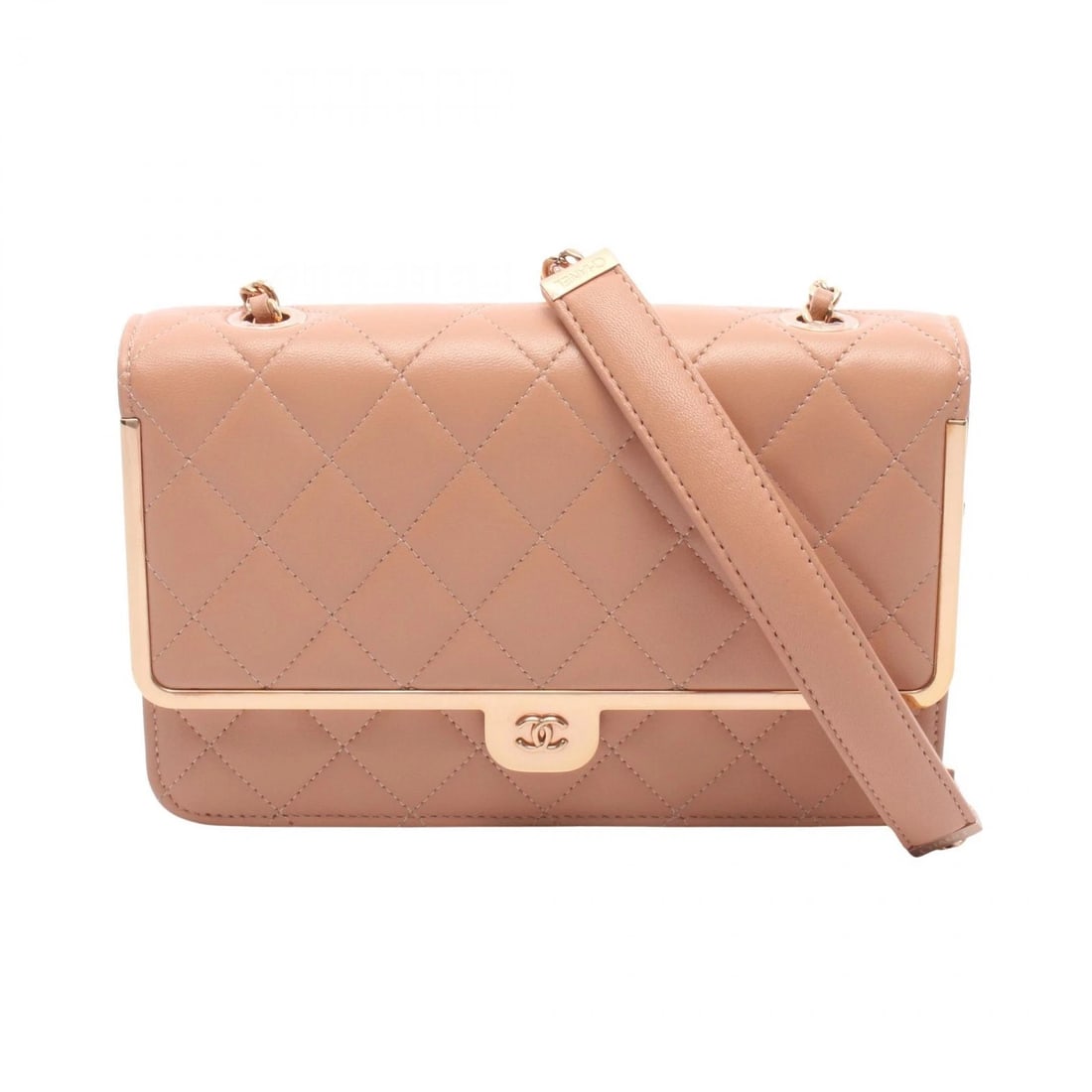 CHANEL MATELASSE CHAIN SHOULDER CROSSBODY BAG: CHANEL Matelasse Chain Shoulder Crossbody Bag Brand: CHANEL Type/Style: Shoulder Bag Material: Exterior Material Lambskin (sheep leather) Color: Exterior Color Pink?ish colors Size: H:12.5cm x W:19cm 