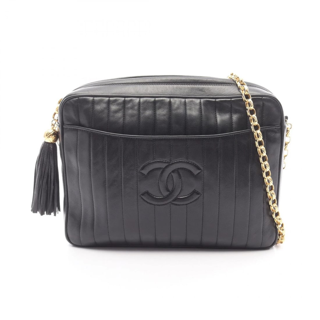 CHANEL MADEMOISELLE CHAIN SHOULDER BAG: CHANEL Mademoiselle Chain Shoulder Bag Brand: CHANEL Type/Style: Shoulder Bag Material: Exterior Material Lambskin (sheep leather) Color: Exterior Color Black?ish colors Size: H:19.5cm x W:26cm x D:7c