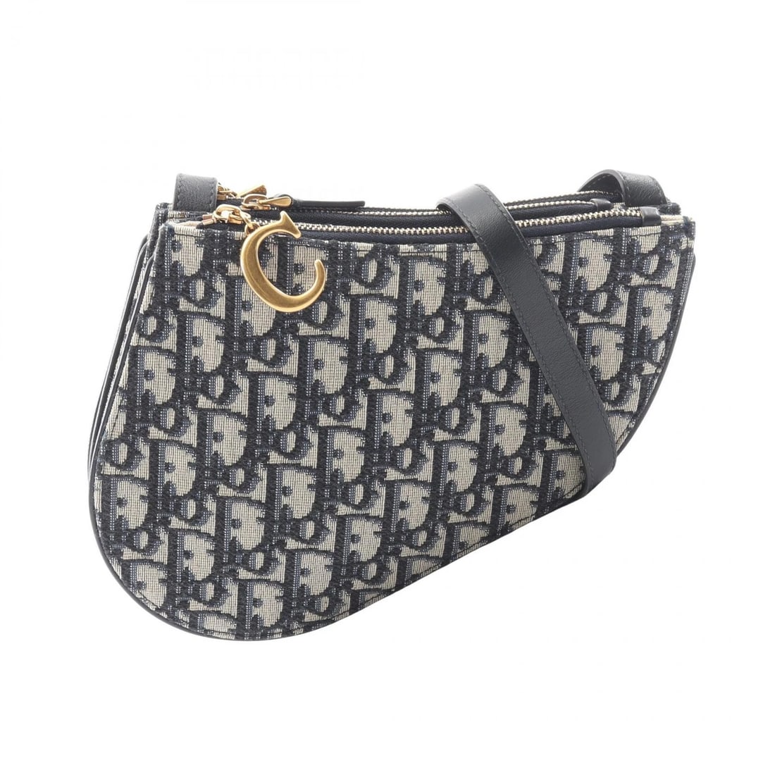 CHRISTIAN DIOR SADDLE OBLIQUE SHOULDER CROSSBODY BAG: Christian Dior Saddle oblique Shoulder Crossbody Bag Brand: Dior Type/Style: Shoulder Bag Material: Exterior Material canvas and leather Color: Exterior Color Beige?ish colors and Navy?ish colors Size