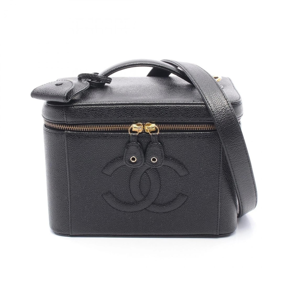 CHANEL COCO MARK VANITY SHOULDERHANDBAG: CHANEL COCO Mark Vanity ShoulderHandbag Brand: CHANEL Type/Style: Handbag Material: Exterior Material Grained Calfskin leather Color: Exterior Color Black?ish colors Size: H:16.5cm x W:23cm x D:15cm (