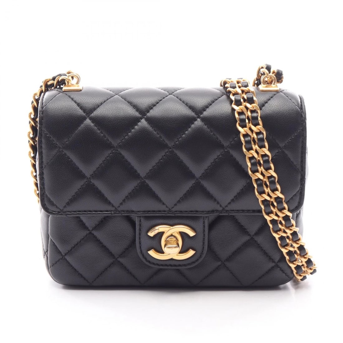 CHANEL MINI MATELASSE CHAIN SHOULDER CROSSBODY BAG: CHANEL Mini Matelasse Chain Shoulder Crossbody Bag Brand: CHANEL Type/Style: Shoulder Bag Material: Exterior Material Lambskin (sheep leather) Color: Exterior Color Black?ish colors Size: H:12cm x W:1
