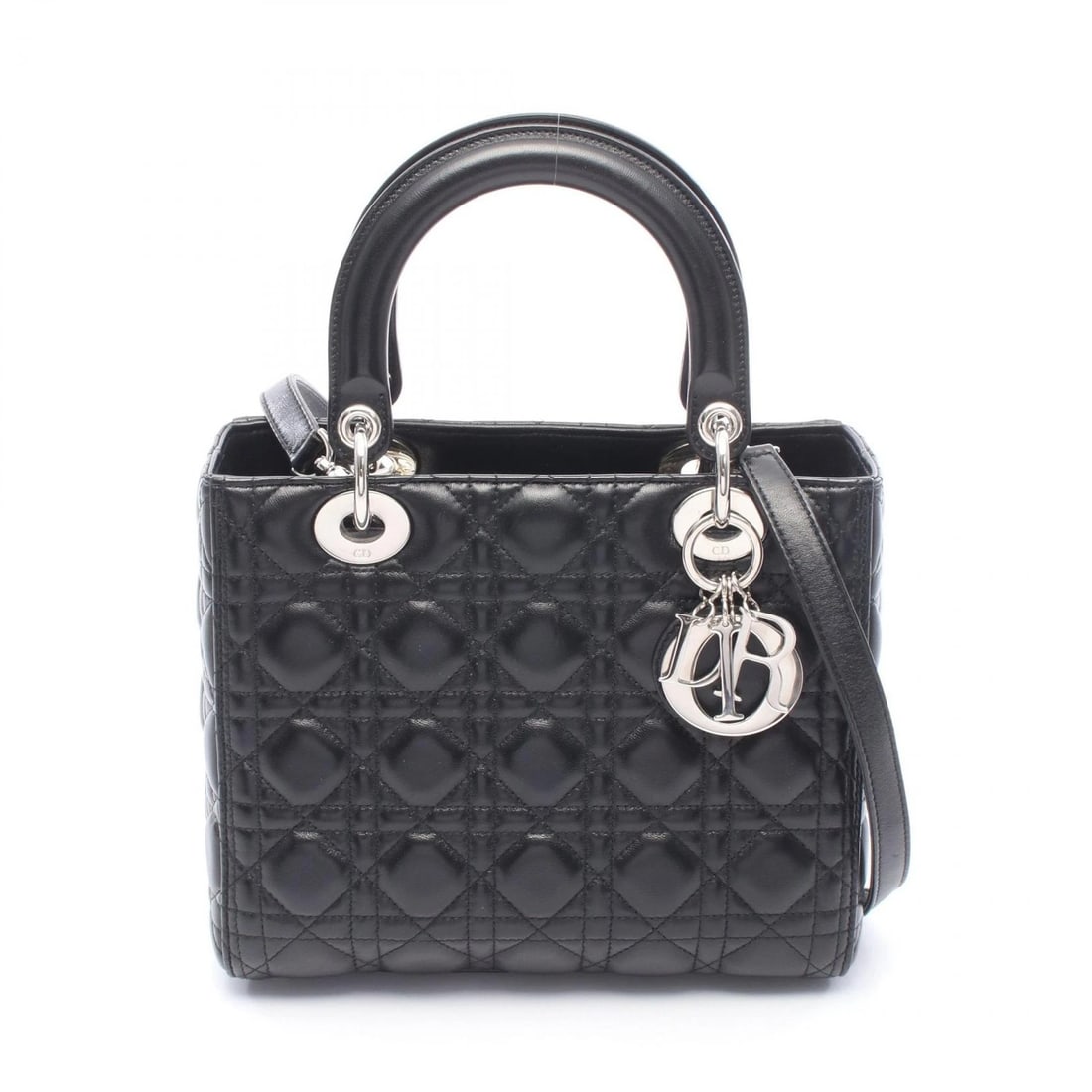 CHRISTIAN DIOR CANNAGE TOTE SHOULDER HAND BAG: Christian Dior Cannage tote shoulder hand bag Brand: Dior Type/Style: Handbag Material: Exterior Material leather Color: Exterior Color Black?ish colors Size: H:20cm x W:24cm x D:11cm (H:7.9" x W:9.4"