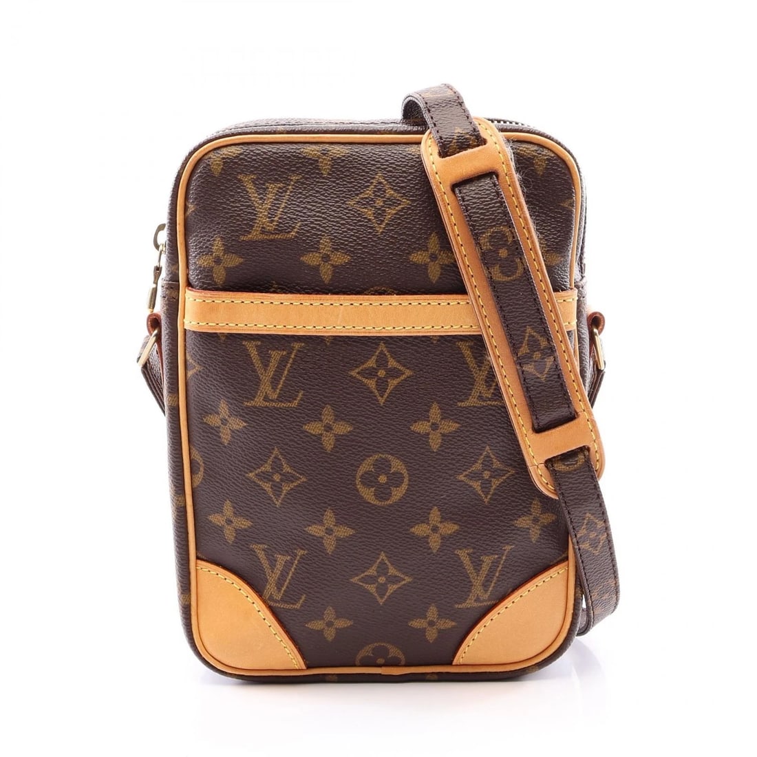LOUIS VUITTON DANUBE SHOULDER CROSSBODY BAG: LOUIS VUITTON Danube Shoulder crossbody Bag Brand: LOUIS VUITTON Type/Style: Shoulder Bag Material: Exterior Material Monogram and PVC coated canvas and leather Color: Exterior Color Brown?ish colors 