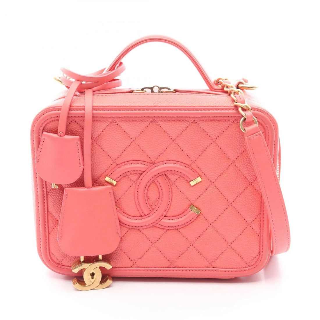 CHANEL HAND SHOULDER BAG GRAINED CALFSKIN LEATHER: CHANEL Hand Shoulder Bag Grained Calfskin leather Brand: CHANEL Type/Style: Shoulder Bag Material: Exterior Material Grained Calfskin leather Color: Exterior Color Pink?ish colors Size: H:15.5cm x W:2
