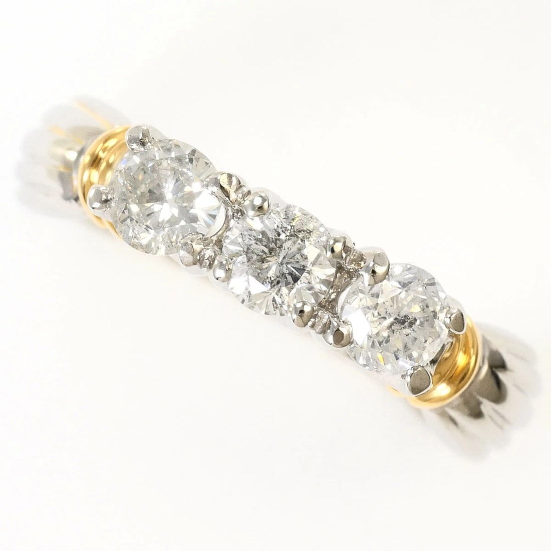 PT900 K18 RING DIAMOND: PT900 K18 Ring Diamond Brand: No Brand Type/Style: Ring Material: PT900/Platinum,K18, Main Stone Natural Color: None Size: US 5 1/8 Accessories: None Accessories Notice: When purchasing pre-owned