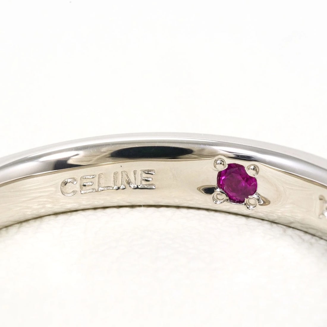 CELINE PT1000 PLATINUM RING RUBY - 4